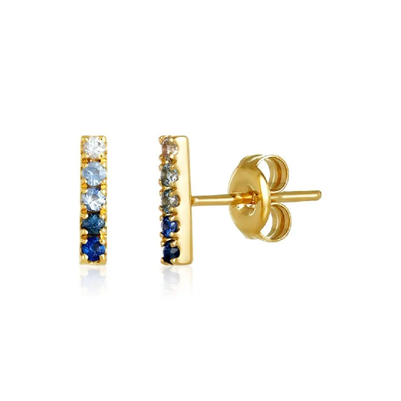 Sapphire Ombre Bar Studs