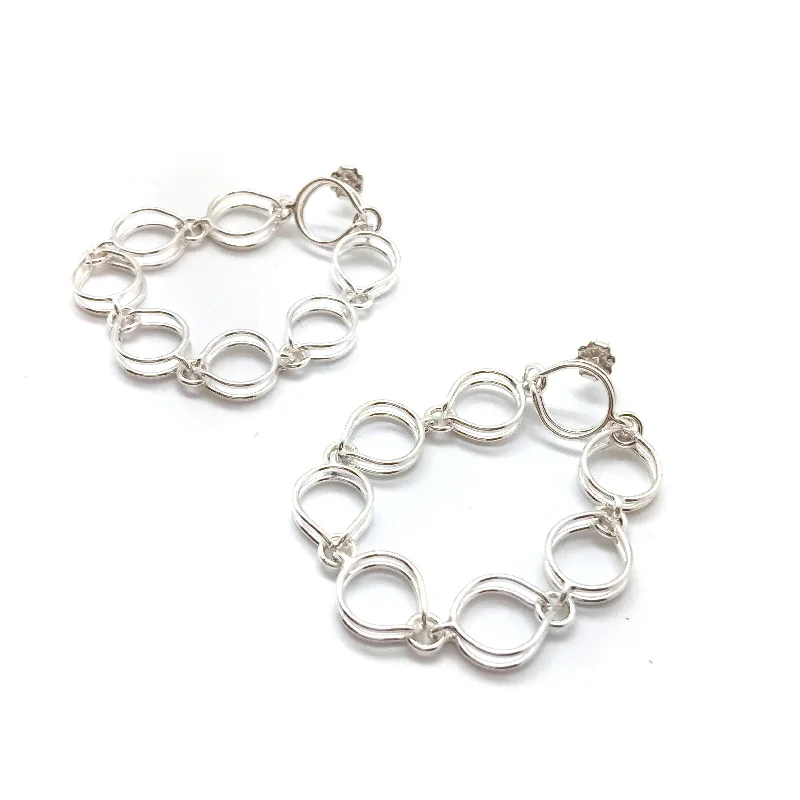 Silver Bubble Link Earrings