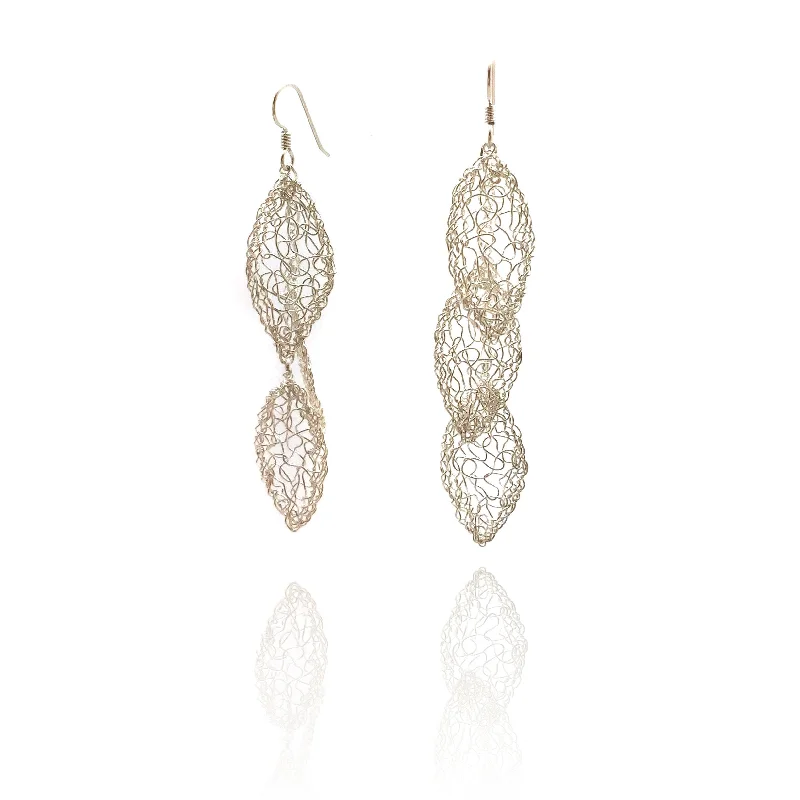 Silver Falling Leaf Earrings