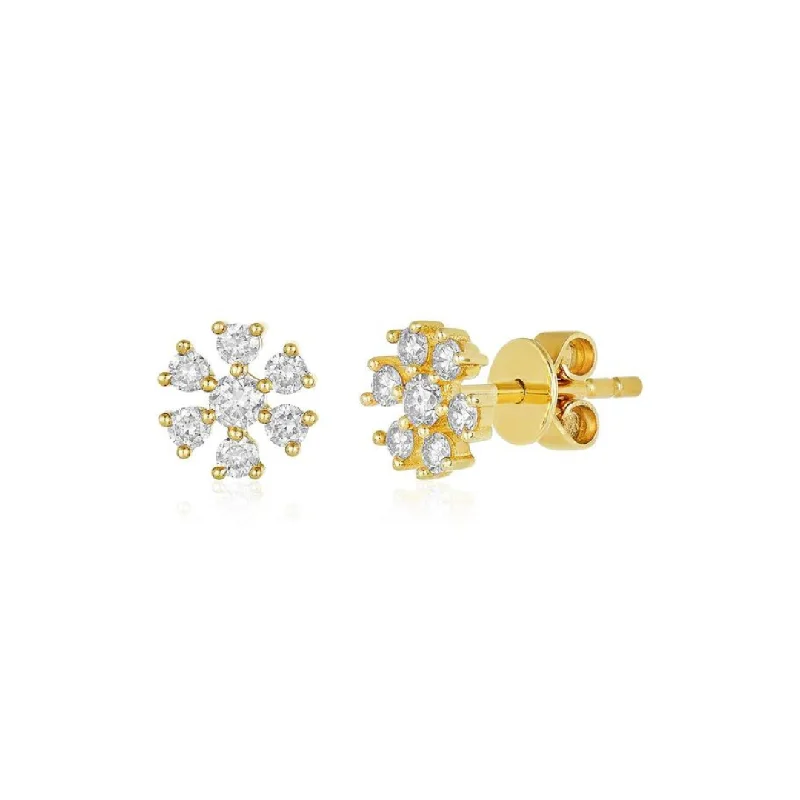 Small Diamond Flower Studs