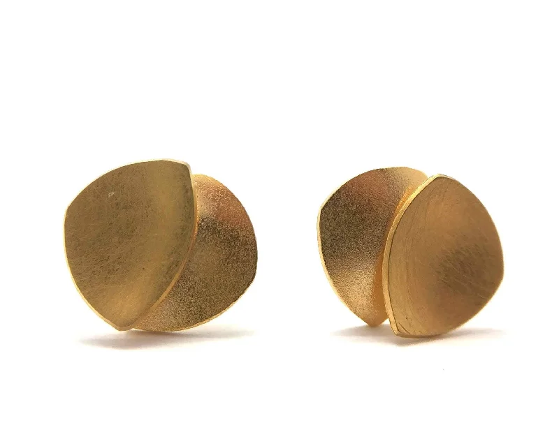 Small Gold Layered Crescent Studs