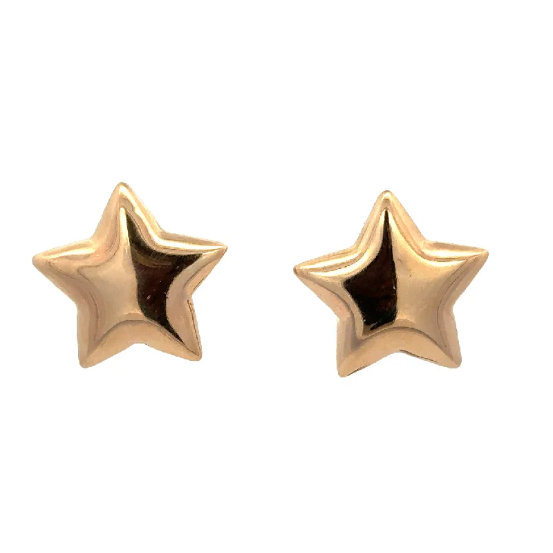 Statement Hollow Star Earrings in Yellow Gold