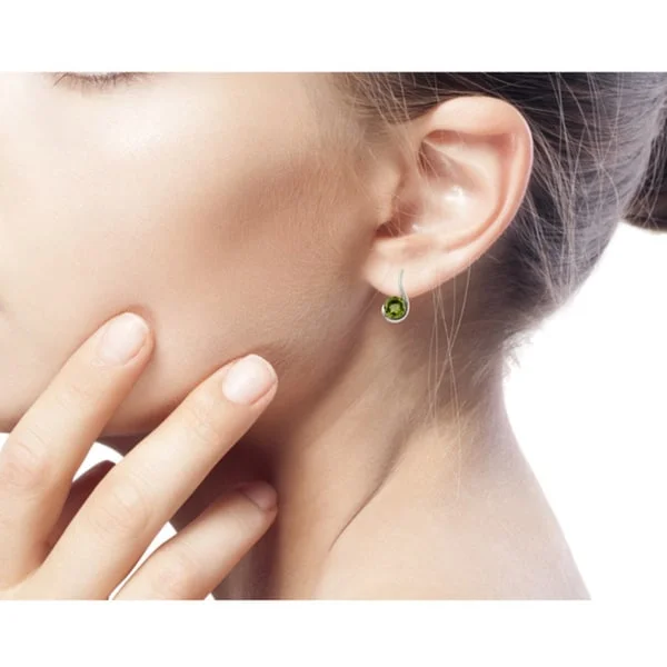 Sterling Silver 'Lime Droplet' Peridot Earrings (India)