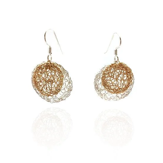 Woven Circle Earrings - Gold/Silver