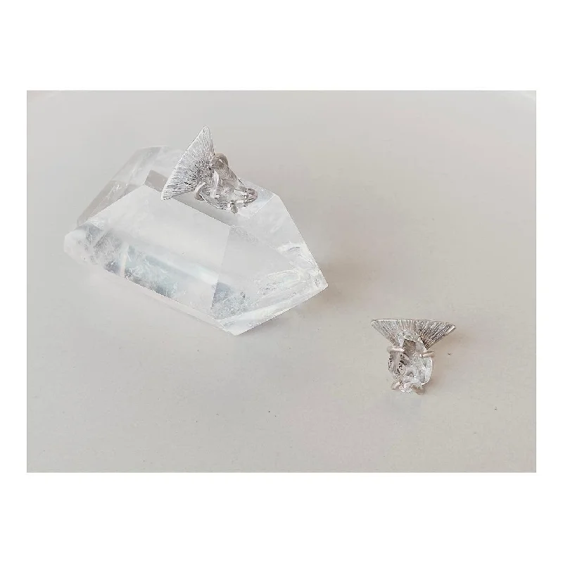 Sterling Silver Herkimer Diamond Crystal Earrings_ Triangle of Mars necklace_ Limited Edition