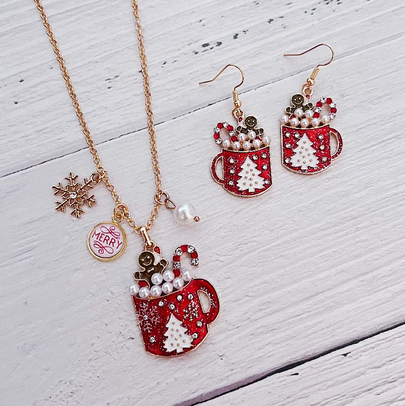 Merry Mocha Gift Set- Necklace and Earrings