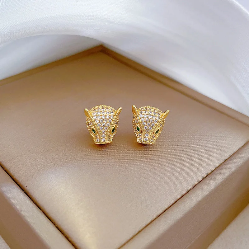 D424 Stud Earrings [Silver Needle Copper Gold Plating]]